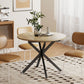 39.5"-53" Extendable Dining Table for 4-6, Industrial Kitchen Table with Butterfly Leaf and X-Shape Base, Natural Wood