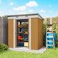 6' x 4' Outdoor Storage Shed, Metal Garden Shed with Lockable Sliding Doors and Vents, Yellow