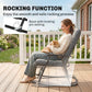 3-Piece Outdoor Foldable Rocking Chair Set, Orange