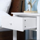 Modern Style Nightstand, Small End Table with Drawer and Storage Shelf for Bedroom, Living Room, White