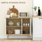 Modern Sideboard and Buffet, Dining Room Cabinet with Adjustable Shelves for Kitchen, Living Room, Natural