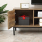 TV Stand for TV up to 50 Inches, TV Cabinet with Door, Open Storage and Drawers, TV Table with Steel Legs, Coffee