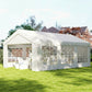 20'x13' Heavy Duty Event Tent Gazebo Portable Sun Shelter with Sidewalls White