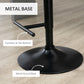 Modern Bar Stools PU Leather Set of 2 Swivel Bar Height Barstools Chairs with Adjustable Height, Round Heavy Metal Base and Footrest, Black