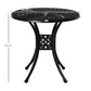 30-inch Round Patio Dining Table with Umbrella Hole Cast Aluminium Outdoor Bistro Table, Black