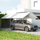 10' x 20' Carport Heavy Duty Galvanized Car Canopy with Included Anchor Kit, 3 Reinforced Steel Cables, White