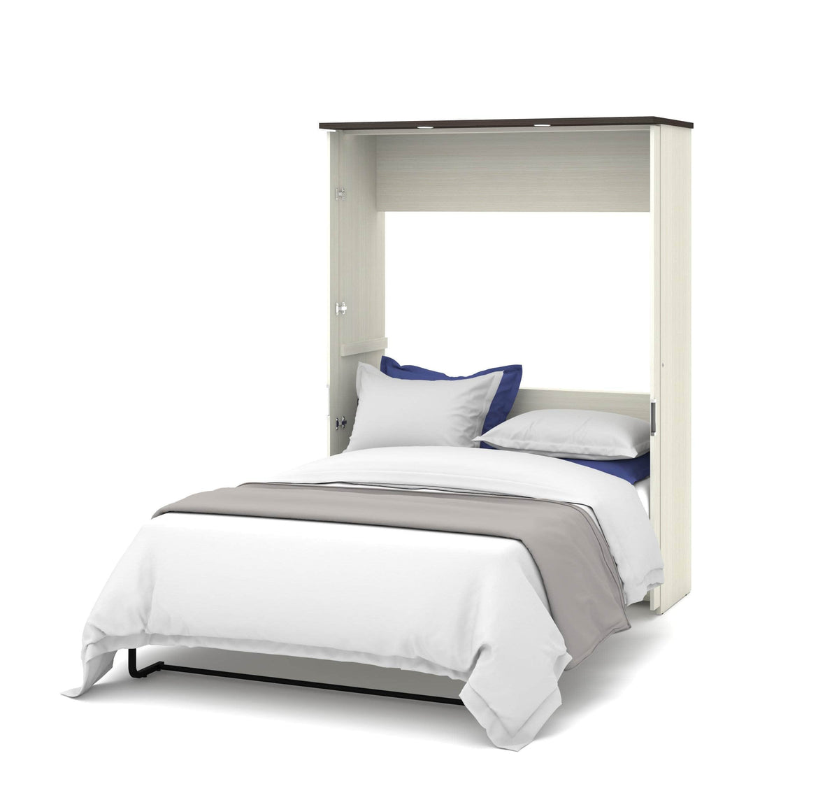 Lumina murphy wall bed with desk, full white chocolate