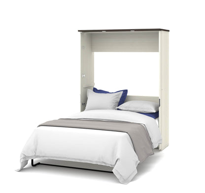 Lumina murphy wall bed with desk, full white chocolate