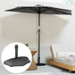 28 lbs Concrete Half Patio Umbrella Base Stand, Patio Umbrella Stand for 1.26"/1.34"/1.5" Umbrella Poles, Half Umbrella Base for Outdoor, Lawn, Poolside, Black