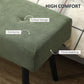 39" Upholstered Ottoman Bench, Corduroy Entryway Bedroom Bench with Padded Seat and Steel Legs for Bedroom, Green