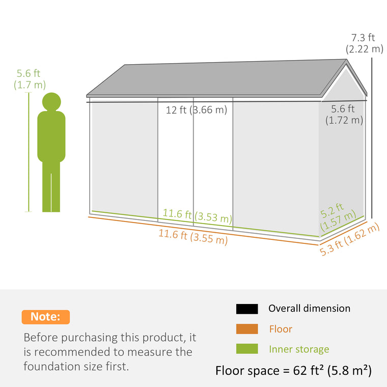 Metal Garden Storage Shed with Lockable Door & Sloped Roof