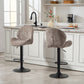 Bar Stools Set of 2, Swivel Barstools with Back, Adjustable Height and Footrest for Kitchen Island, Dining Room, Brown