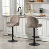 Bar Stools Set of 2, Swivel Barstools with Back, Adjustable Height and Footrest for Kitchen Island, Dining Room, Brown