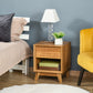 Bedside Table for Bedroom, Nightstand with Drawer and Shelf, Modern Side End Table, Walnut Brown