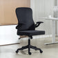Ergonomic Office Chair, Swivel Desk Chair with Adjustable Lumbar Support and Height, Flip-up Armrests, Wheels, Black