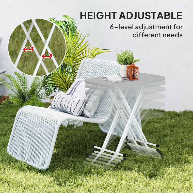 Portable Height-Adjustable Folding Side Table