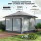 12' x 12' Foldable Pop-up Party Tent Instant Canopy Sun Shade Gazebo Shelter with Steel Frame, Dark Grey