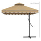 8' x 8' Khaki Double-Top Offset Parasol with Solar LEDs