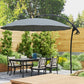 9FT Grey Cantilever Umbrella with 16 Fibreglass Ribs