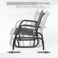 Patio Glider Outdoor Glider Chair with Breathable Mesh Seat & Backrest, Armrests and Metal Frame, Black