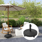 20.5" Round Parasol Base Resin Patio Umbrella Base Garden Parasol Holder Outdoor Offset Weight Stand with Wheels Black