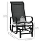 Patio Glider with Breathable Mesh Fabric, Outdoor Glider Chair, Garden Rocking Gliding Seat for Patio, Yard, Porch, Black