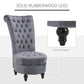 45" Tufted High Back Velvet Accent Chair Living Room Soft Padded Couch Lounge Ash Grey