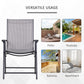 Outdoor Dining Chairs Set of 2, Folding Patio Dining Set with Texteline and Steel Frame for Park Convenient Seat