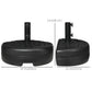 Plastic Half Round Umbrella Base, Sand or Water Filled Half Patio Umbrella Stand Holder 40lb Water or 46lb Sand, Black