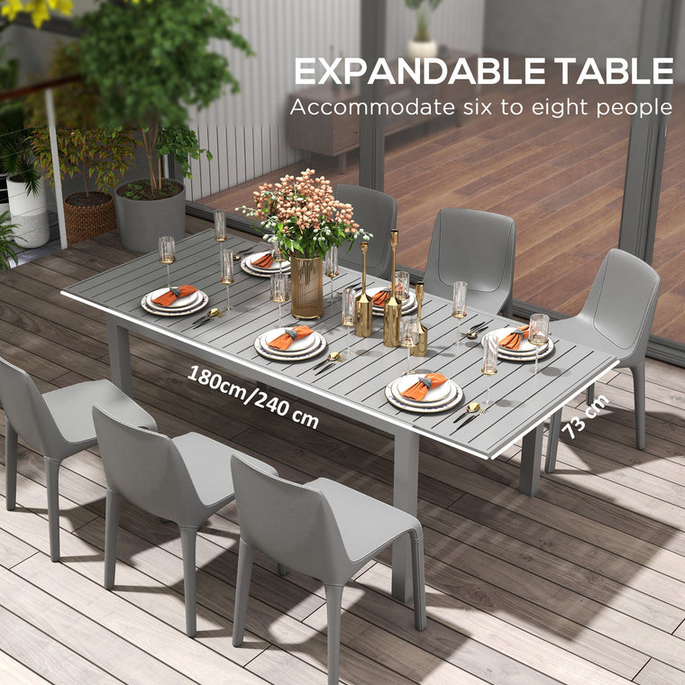 Expandable Aluminum Dining Table for 6-8