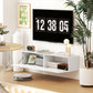 Floating TV Stand with Storage Cupboards for 45, 55, 65in TVs, Wall Mounted TV Console Entertainment Unit, White