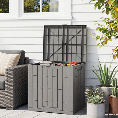 30-Gallon Lockable Resin Deck Box, UV Resistant