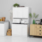 71" Kitchen Pantry Cabinet, Storage Buffet with Hutch, Adjustable Shelves, Cable Management for Kitchen, Living Room, High Gloss White