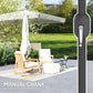 Patio Umbrella 118.1" x 78.7" Outdoor Parasol UV50+ Protection in White