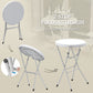 31.5" Bar Height Patio Table, Outdoor Bar Folding Table with HDPE Top, Locking Steel Legs for Party, Camping, White