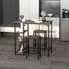 Industrial Dining Table Set for 2, Bar Table and Stools Set, Counter Height Kitchen Table with Chairs with Storage Shelf, Rustic Brown