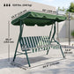 Outdoor Porch Swing with Adjustable Canopy, 3-Seater Patio Swing Chair with Cushion, Black