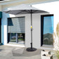 20 lbs Resin Half Round Patio Umbrella Base 20" Outdoor Decorative Parasol Stand Holder For Φ1.5", Φ1.9" Pole, Black