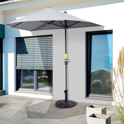 20 lb Black Resin Half Round Umbrella Base for 1.5-1.9" Poles