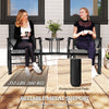 Black Double Glider Chair with Glass Top Table