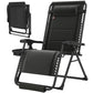 Zero Gravity Chair, Reclining Outdoor Lounger Chair with Cup Holder, 400 LBS Capacity, Black