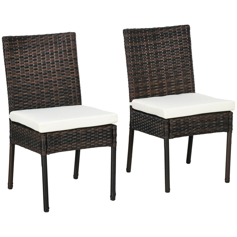PE Rattan Outdoor Dining Chairs with Cushion