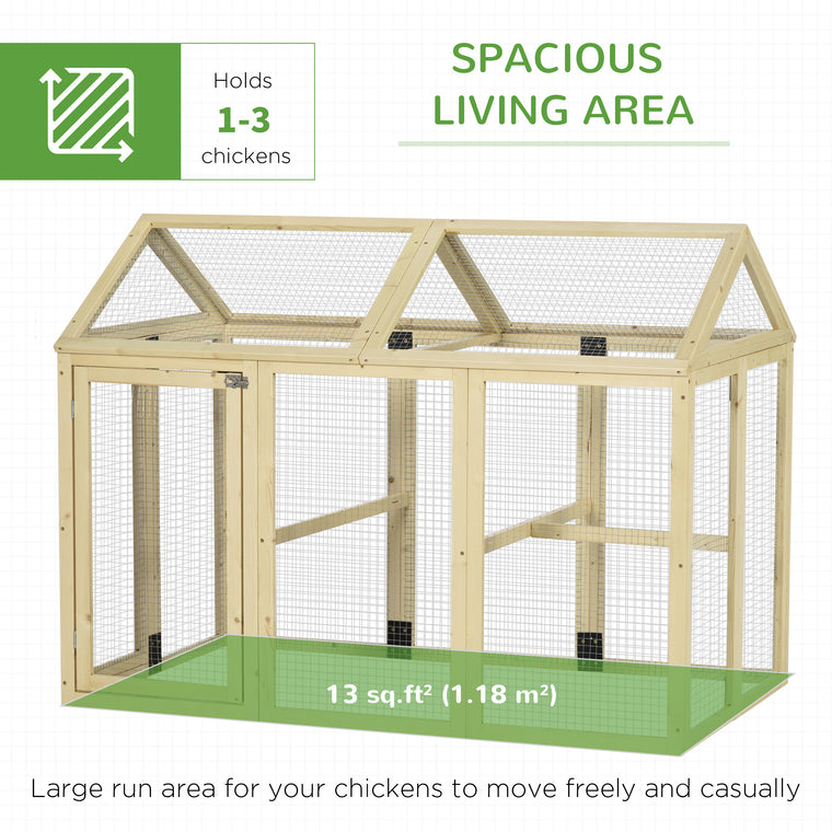 Expandable Large Chicken Coop with 2 Doors & 3 Perches