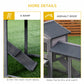 Wood Rabbit Hutch Backyard Bunny Cage Small Animal House Asphalt Roof w/ Ramp and Outdoor Run Dark Grey