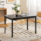 47" x 30" Dining Table, Farmhouse Dining Room Table with Pine Wood Frame, Space Saving Kitchen Table, Black