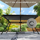 Rectangle Outdoor Dining Table for 6, with 1.7" Umbrella Hole, Easy Clean DPC Plastic Tabletop, 55" x 31.5" x 28"