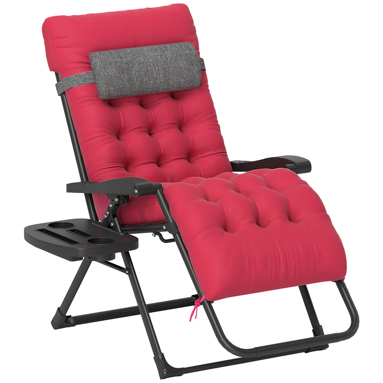 Padded Zero Gravity Recliner with Cup Holder & Cushion