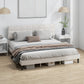King Size Bed Frame with Upholstered Headboard, Modern Platform Bed Frame with Wood Slats, 1100 lbs Capacity, Cream