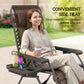 Zero Gravity Chair Set of 2, Folding Reclining Outdoor Lounge Chair with Cup Holder, Headrest, Brown