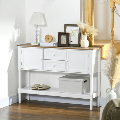 Vintage Console Table with 2 Drawers - White